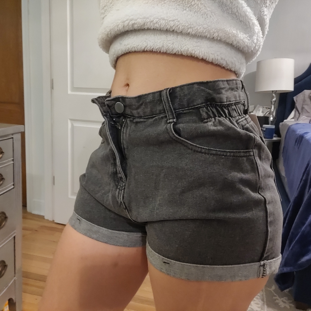 high waisted jean shorts